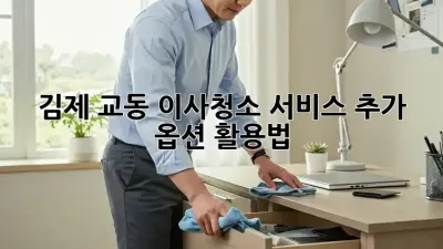 김제 교동 이사/청소 서비스 추가 옵션 활용법