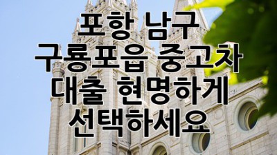 포항 남구 구룡포읍 중고차 대출, 현명하게 선택하세요!
